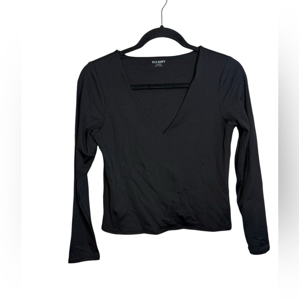 Old Navy Blackjack Modern Double Layer V-Neck Long Sleeve Top - Picture 2 of 6